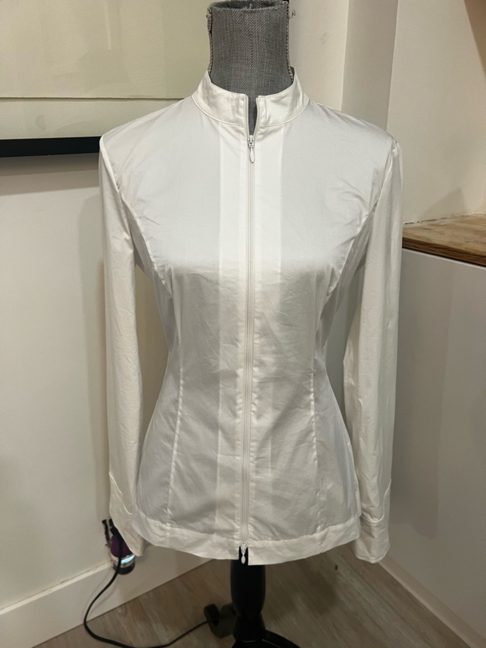 Khy White Zip-Front Fitted Button-Down Shirt - Picture 5 of 5
